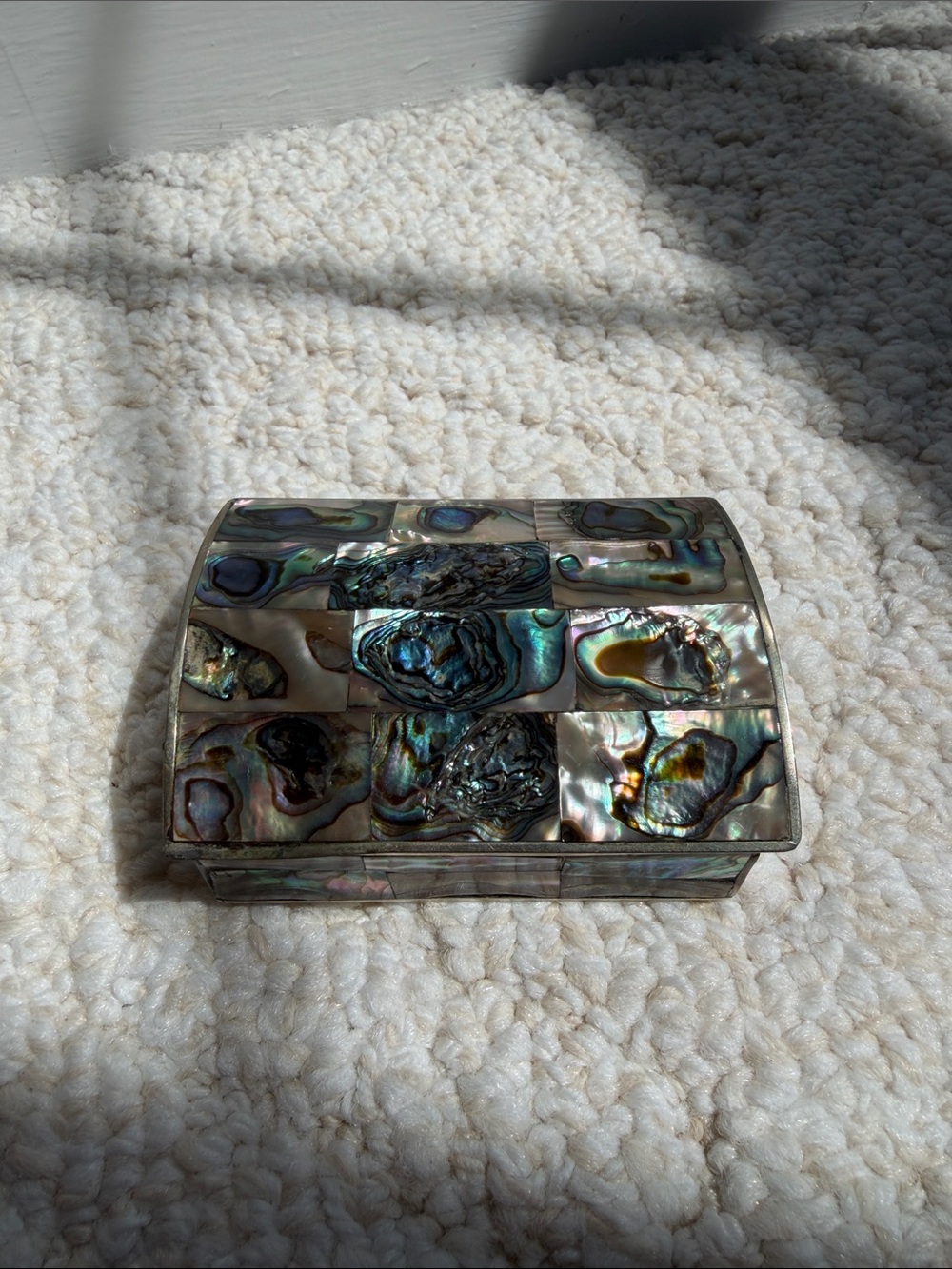 Abalone Shell Decorative Jewelry Box - Iridescent Green/Blue